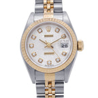 Rolex Datejust SS 18k Yellow Gold Diamond P Number Watch Silver Dial Computer