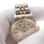 Rolex Datejust SS 18k Yellow Gold Diamond P Number Watch Silver Dial Computer — view 4