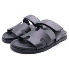 Hermes Chypre Sandals Calf Leather Black — view 2