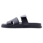 Hermes Chypre Sandals Calf Leather Black