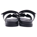 Hermes Chypre Sandals Calf Leather Black — view 3