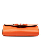 Gucci Hosbid Chain Shoulder Bag Orange Leather — view 3