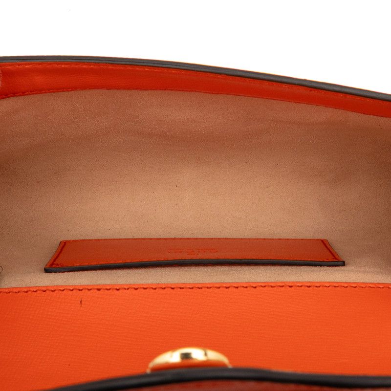 Gucci Hosbid Chain Shoulder Bag Orange Leather — view 4