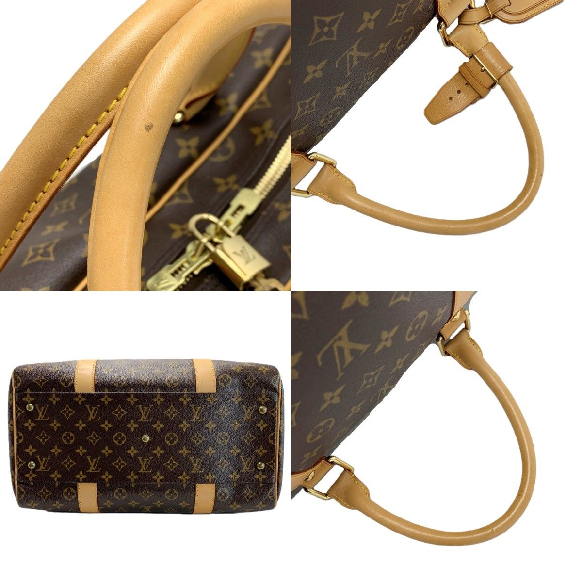 Louis Vuitton Monogram Carry All Boston Bag Padlock Key Name — view 9