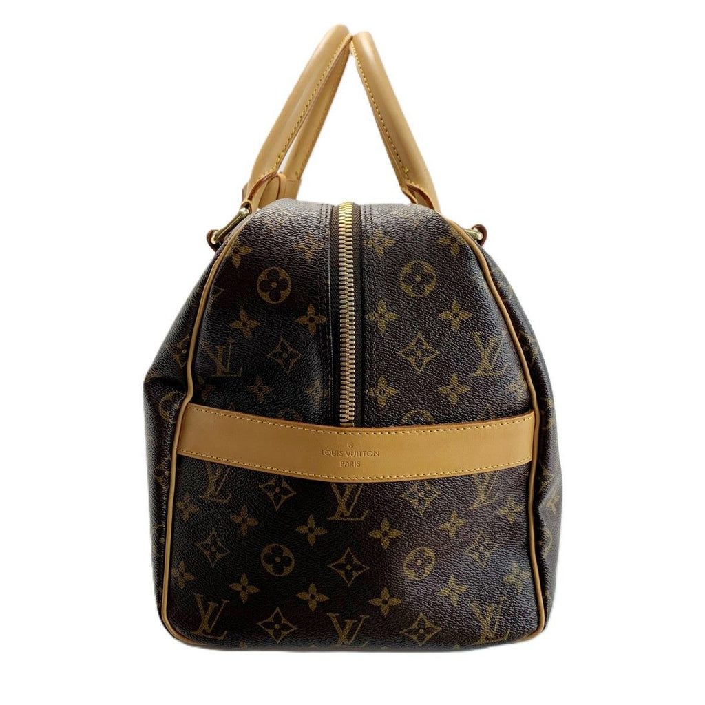 Louis Vuitton Monogram Carry All Boston Bag Padlock Key Name — view 3