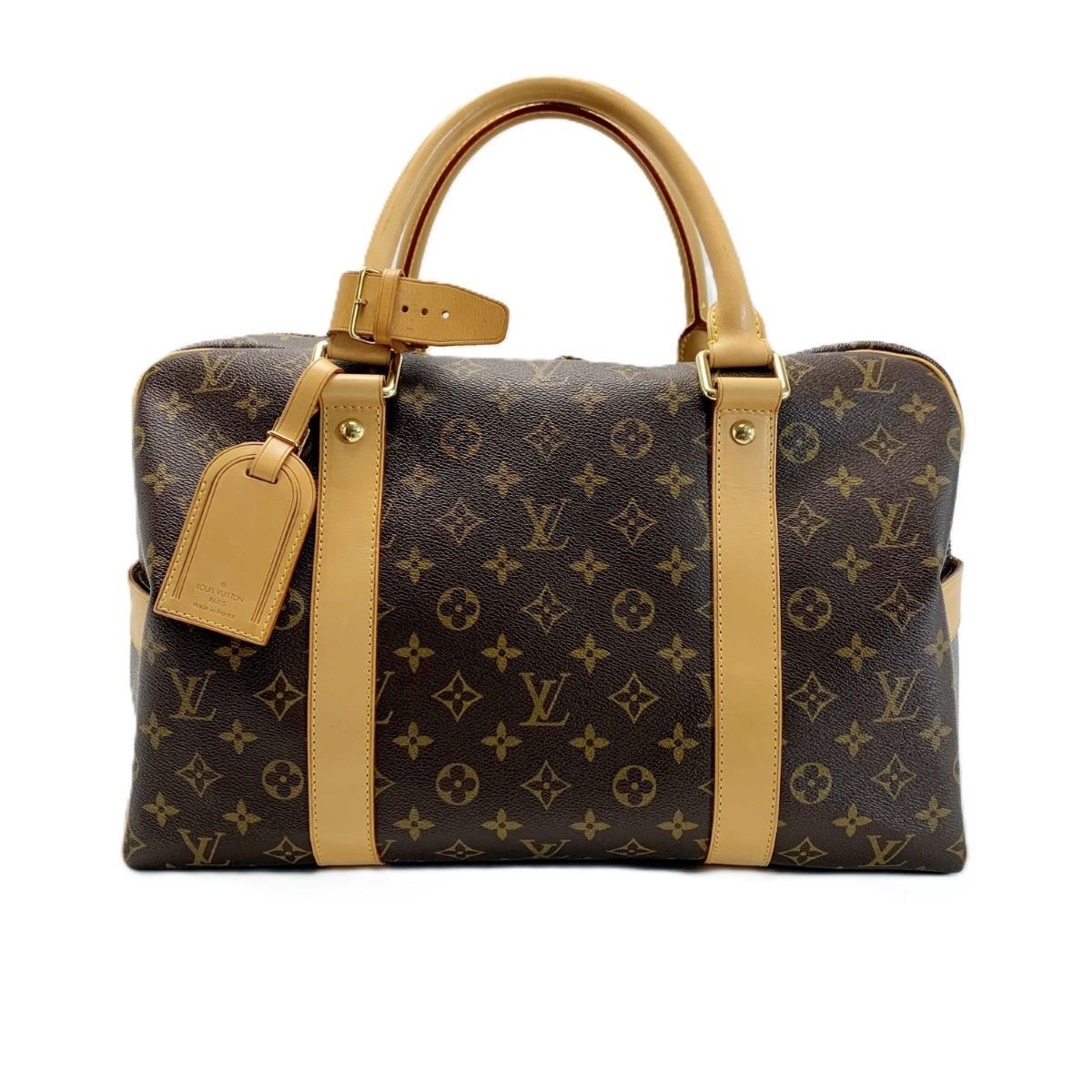 Louis Vuitton Monogram Carry All Boston Bag Padlock Key Name