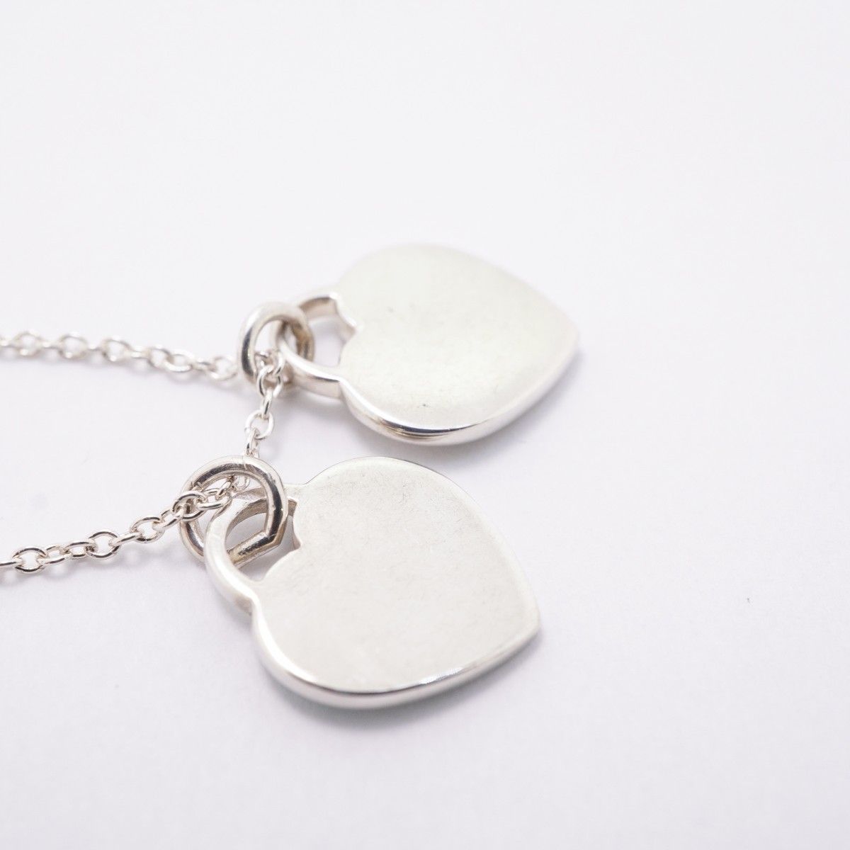 Tiffany & Co Necklace Double Return to Heart 925 Sterling Silver Blue — view 7