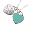 Tiffany & Co Necklace Double Return to Heart 925 Sterling Silver Blue