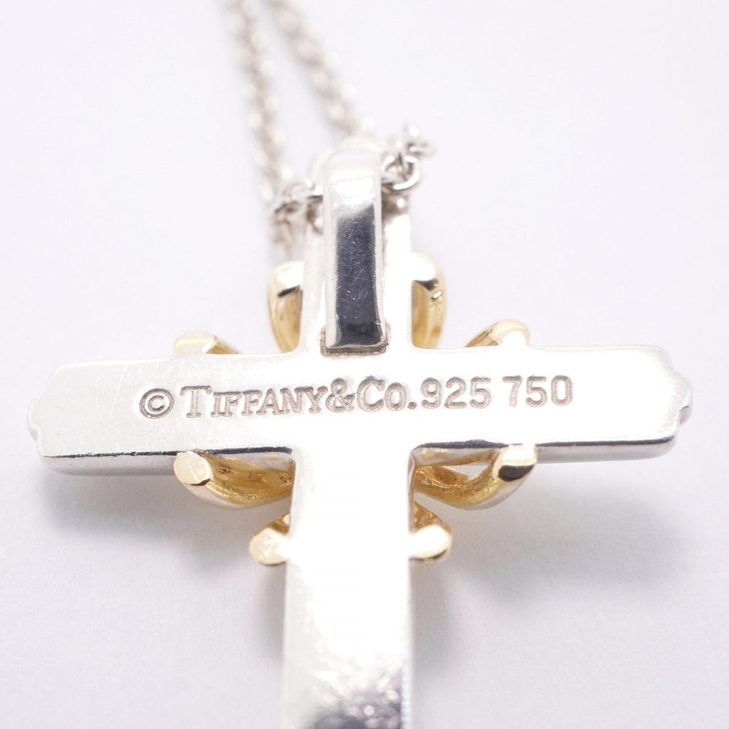 Tiffany & Co Necklace Signature Cross 18k Yellow Gold Silver — view 6