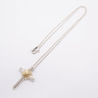 Tiffany & Co Necklace Signature Cross 18k Yellow Gold Silver — view 3