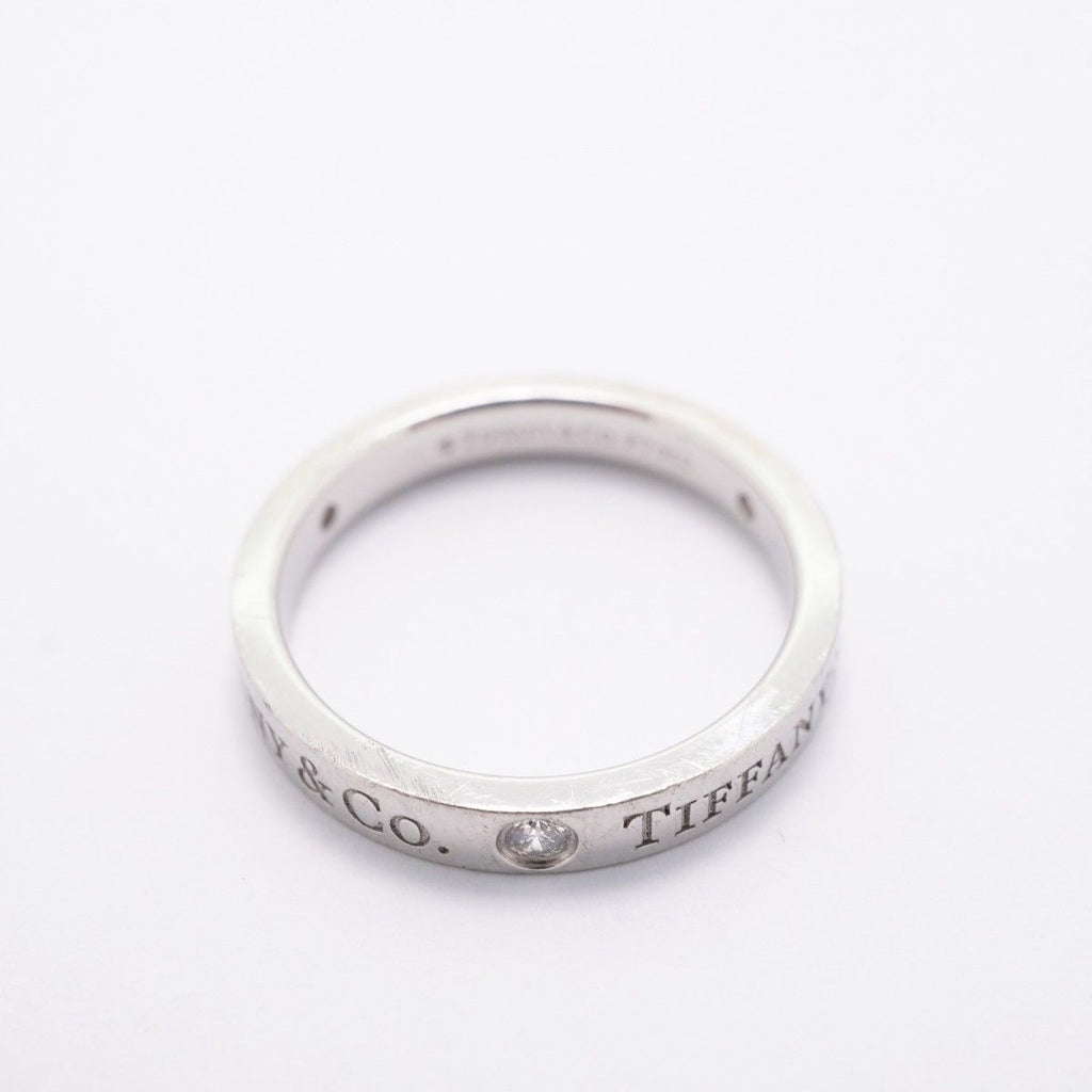 Tiffany & Co Ring Flat Band Platinum Diamond — view 3