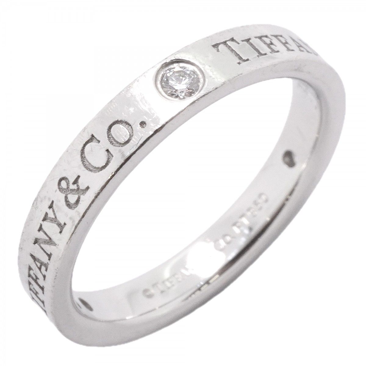 Tiffany & Co Ring Flat Band Platinum Diamond
