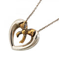 Tiffany & Co Necklace Heart Ribbon 18k Yellow Gold Silver