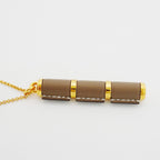 Hermes Necklace Charnier GM Gold Plated Leather Gray — view 9