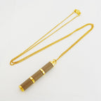 Hermes Necklace Charnier GM Gold Plated Leather Gray — view 3