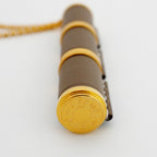 Hermes Necklace Charnier GM Gold Plated Leather Gray — view 6