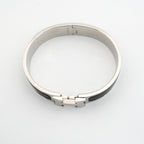 Hermes Bangle Clic Clac PM Metal Silver Black Cles Bracelet — view 3