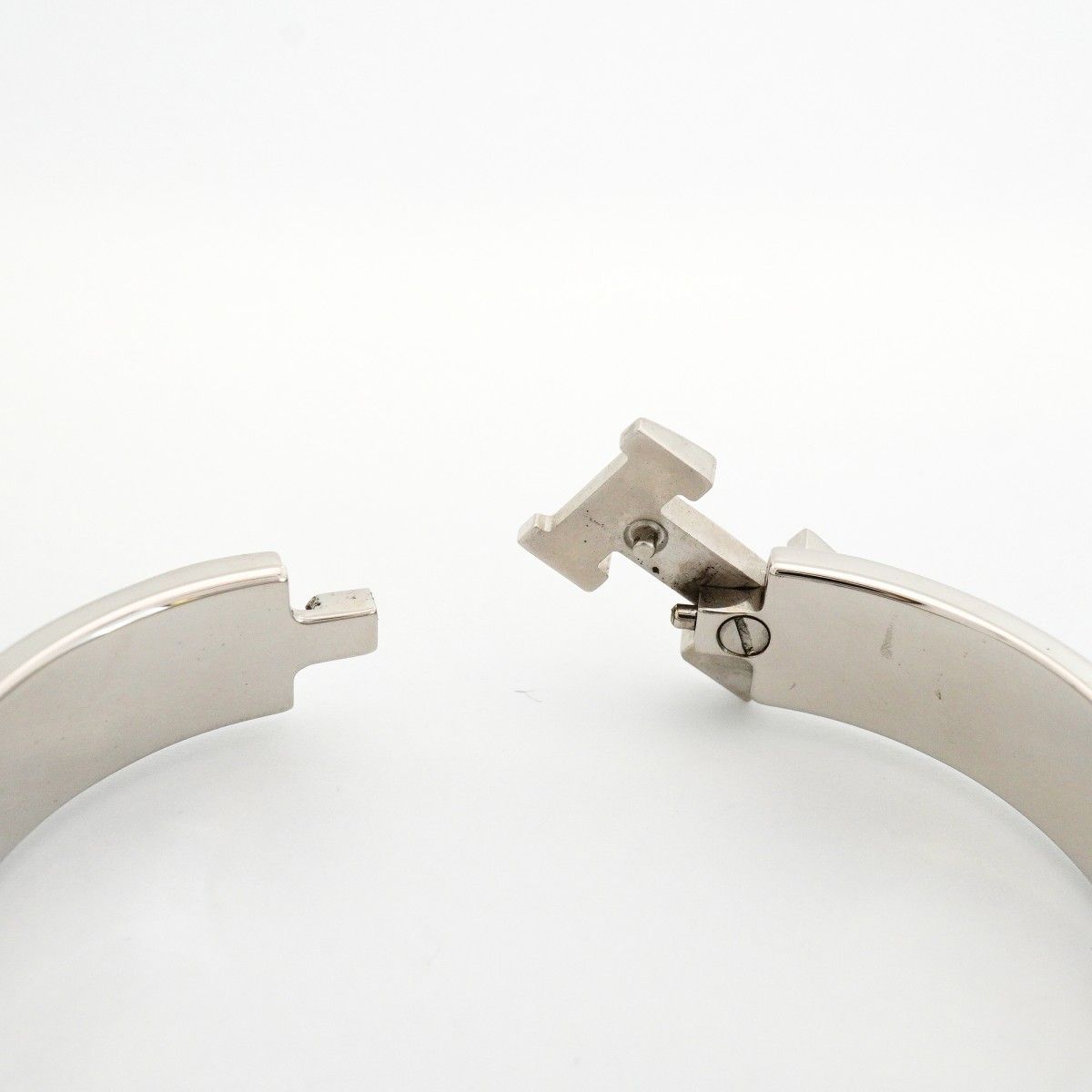 Hermes Bangle Clic Clac PM Metal Silver Black Cles Bracelet — view 5