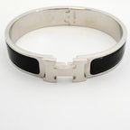 Hermes Bangle Clic Clac PM Metal Silver Black Cles Bracelet — view 4