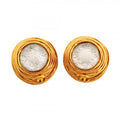 Chanel Earrings Vintage CC Logo Round