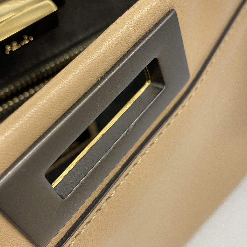 Fendi Handbag Peekaboo Leather Beige Gold 2-Way — view 7