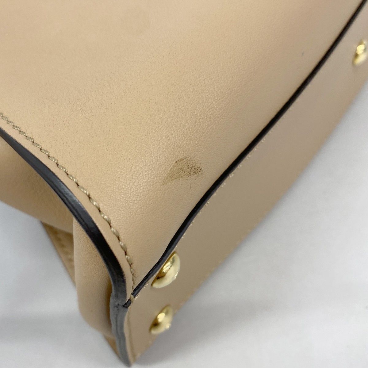 Fendi Handbag Peekaboo Leather Beige Gold 2-Way — view 6