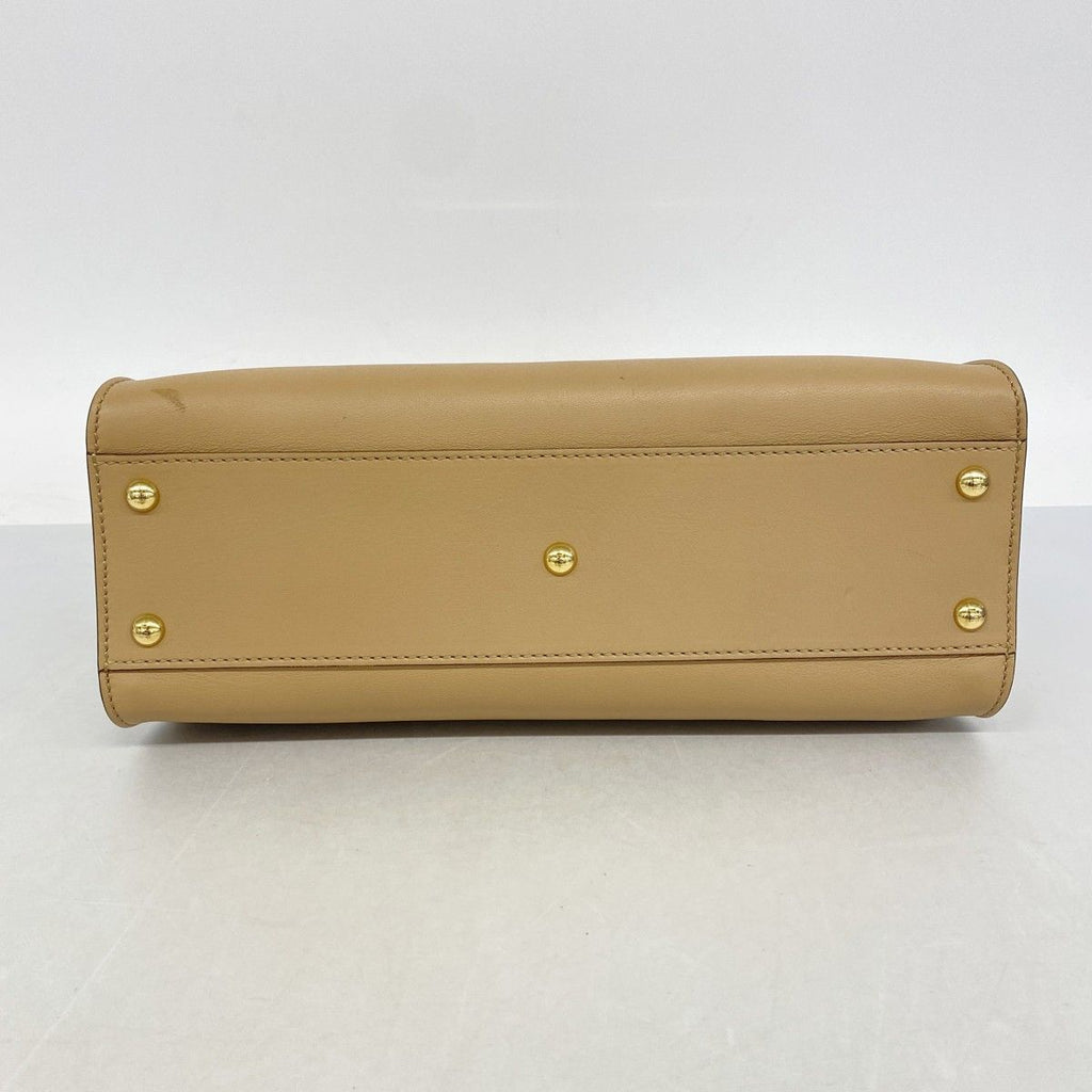 Fendi Handbag Peekaboo Leather Beige Gold 2-Way — view 3