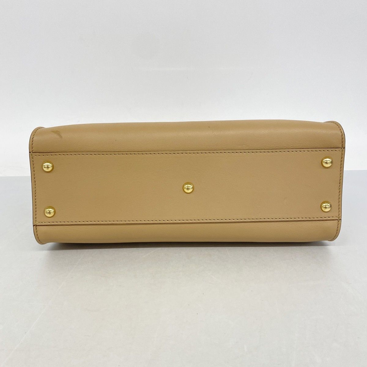 Fendi Handbag Peekaboo Leather Beige Gold 2-Way — view 3