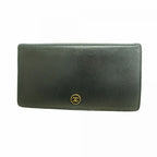 Chanel Wallet Coco Button Leather Black Champagne Gold