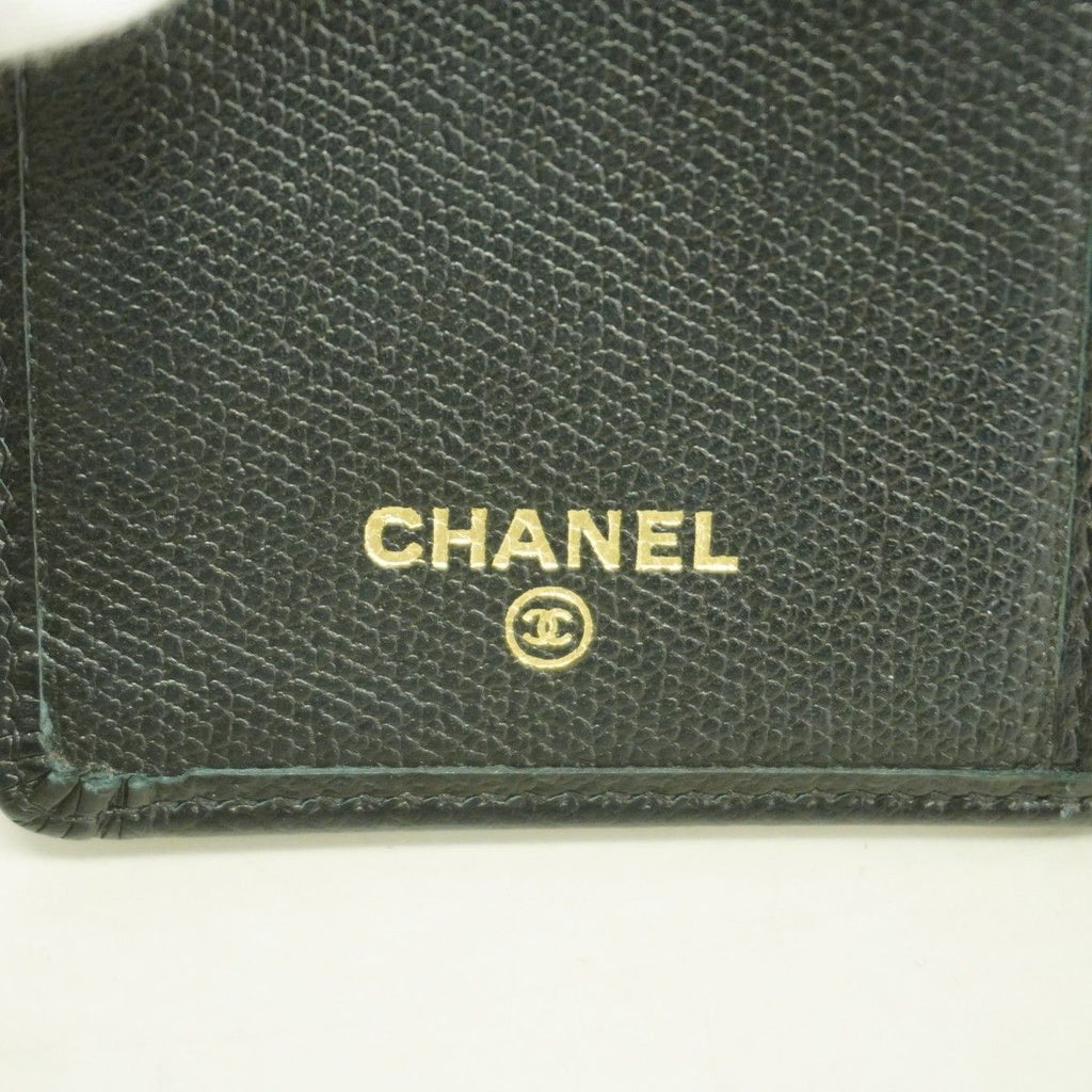 Chanel Wallet Coco Button Leather Black Champagne Gold — view 4