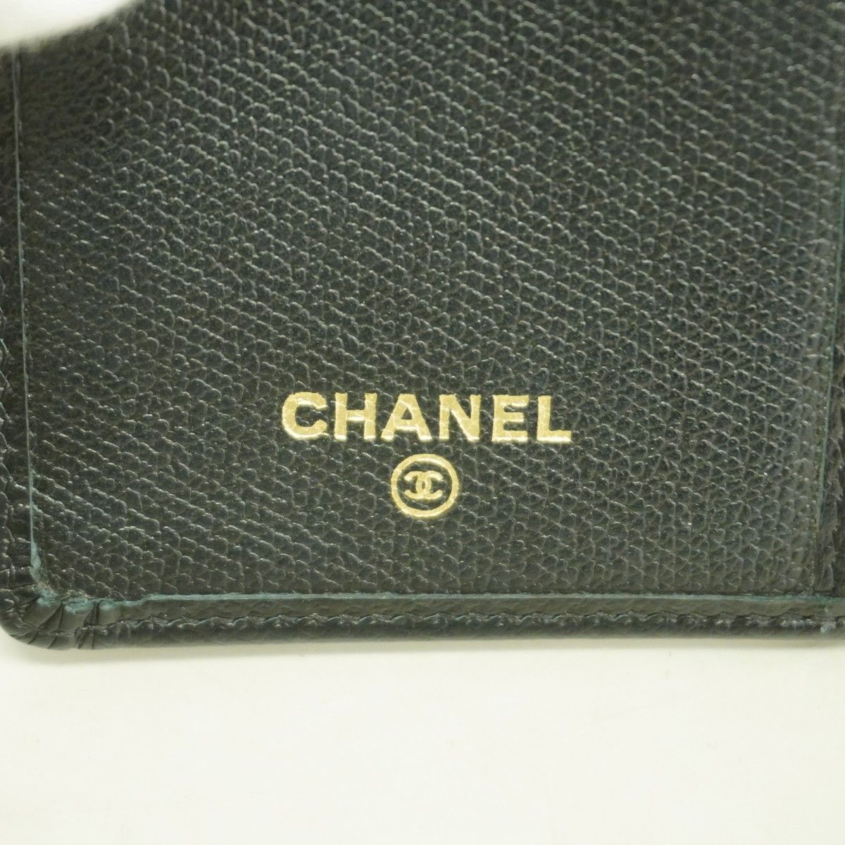 Chanel Wallet Coco Button Leather Black Champagne Gold — view 4