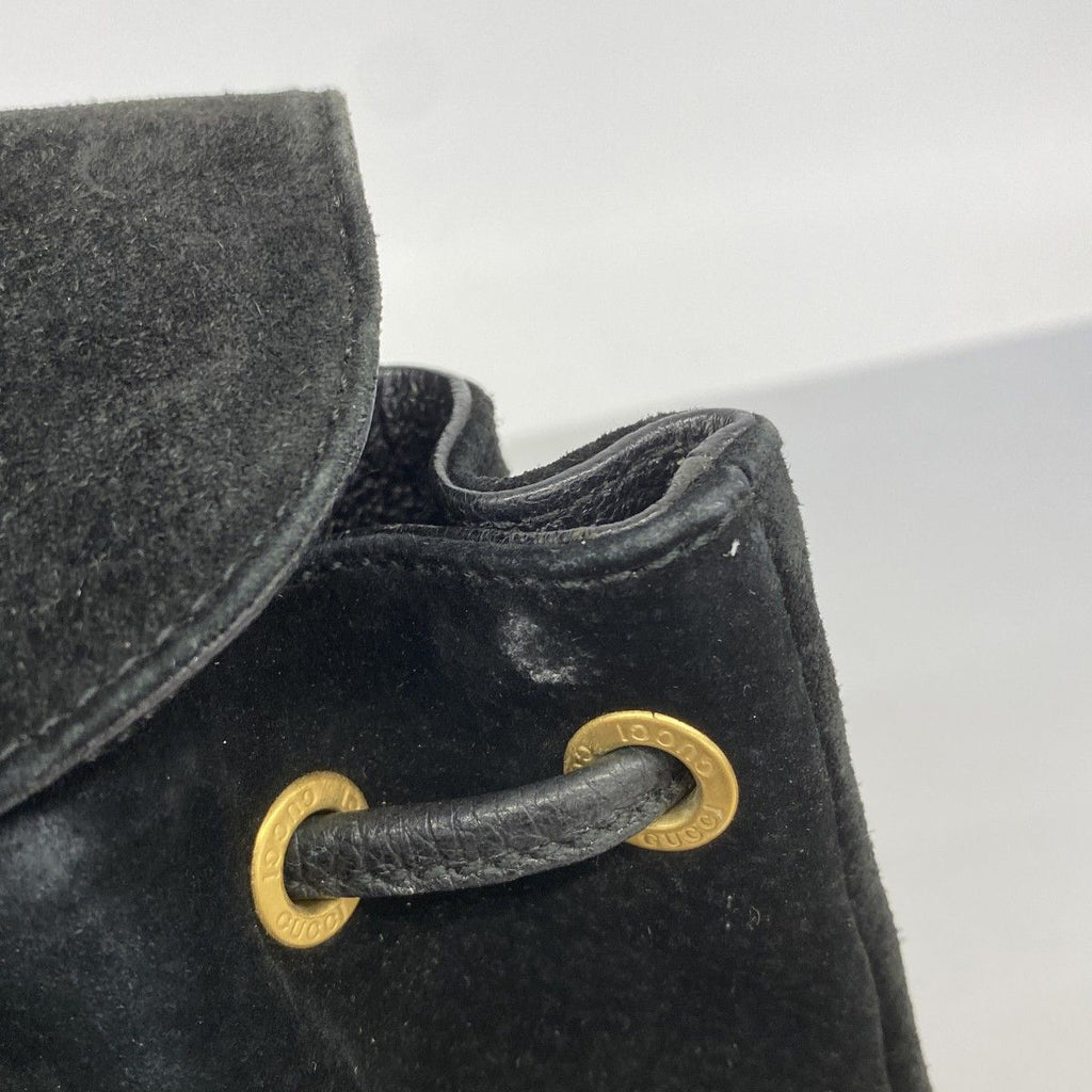 Gucci Backpack Suede Black Gold — view 6