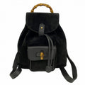 Gucci Backpack Suede Black Gold