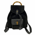 Gucci Backpack Suede Black Gold