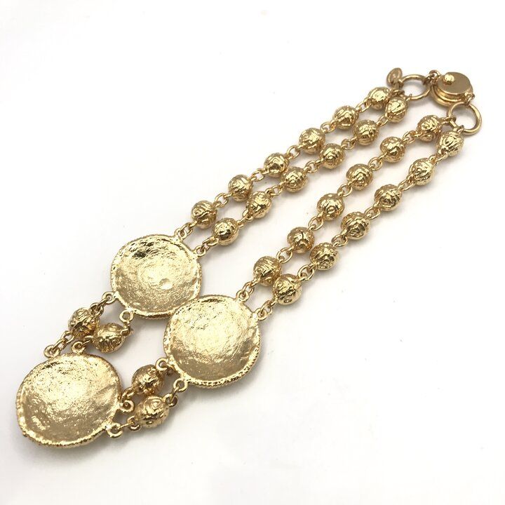 Chanel CC Logo Coin Large Necklace Choker Gold — view 2