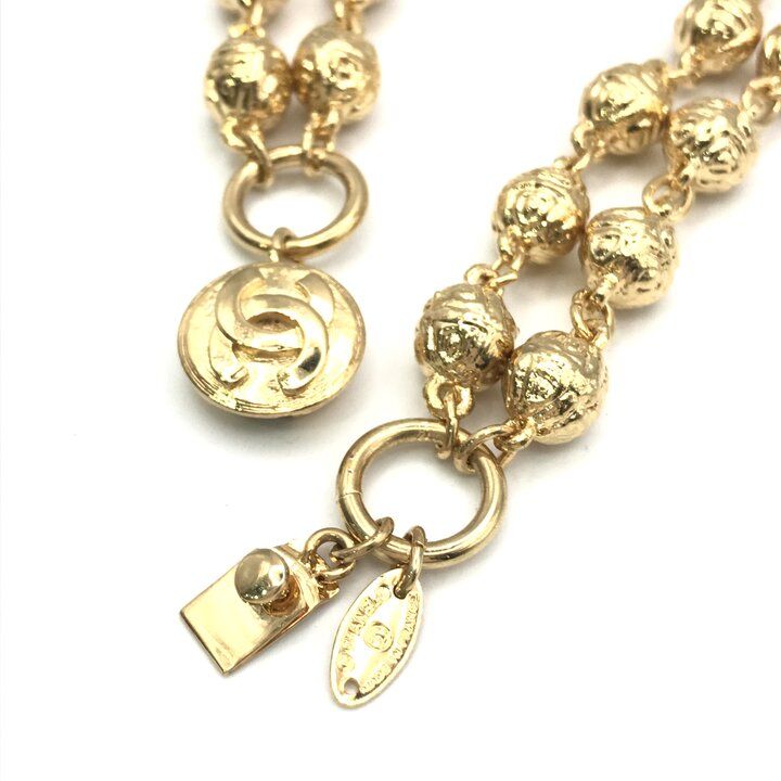 Chanel CC Logo Coin Large Necklace Choker Gold — view 4