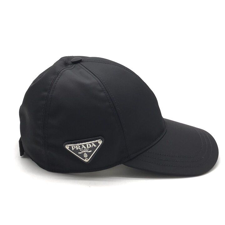 Prada Saffiano Nylon Baseball Cap Hat Black — view 3