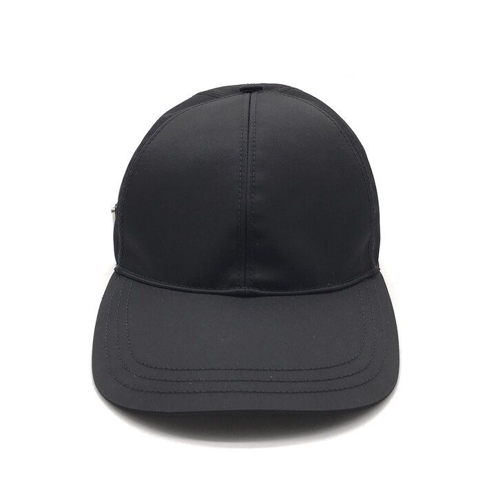 Prada Saffiano Nylon Baseball Cap Hat Black — view 2