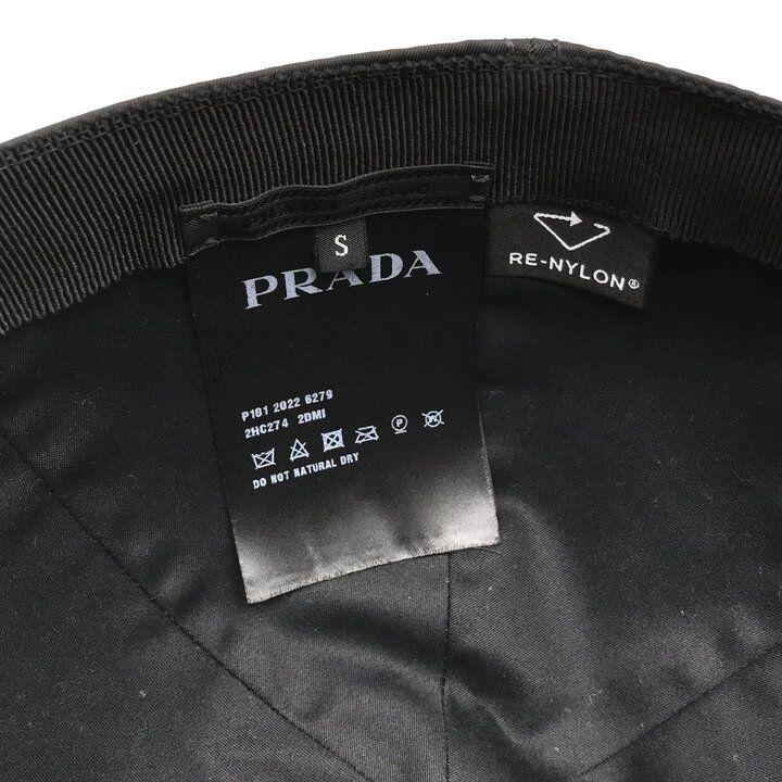 Prada Saffiano Nylon Baseball Cap Hat Black — view 7