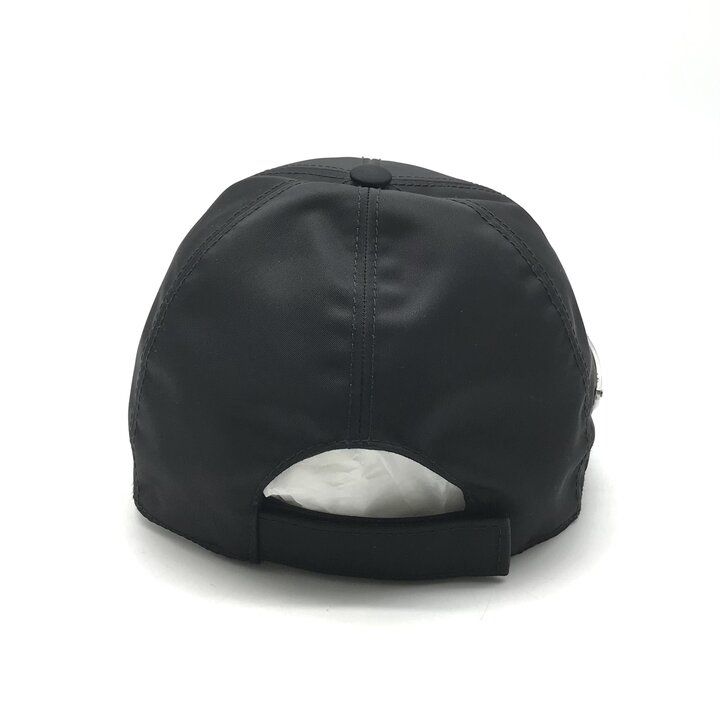 Prada Saffiano Nylon Baseball Cap Hat Black — view 4