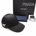 Prada Saffiano Nylon Baseball Cap Hat Black