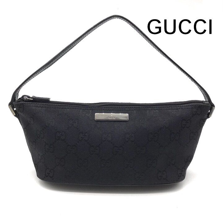 Gucci GG Canvas Pouch Shoulder Bag Black