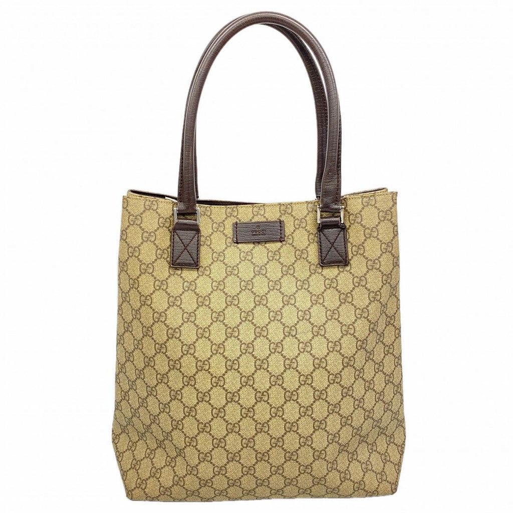 Gucci Tote GG Supreme Brown Silver