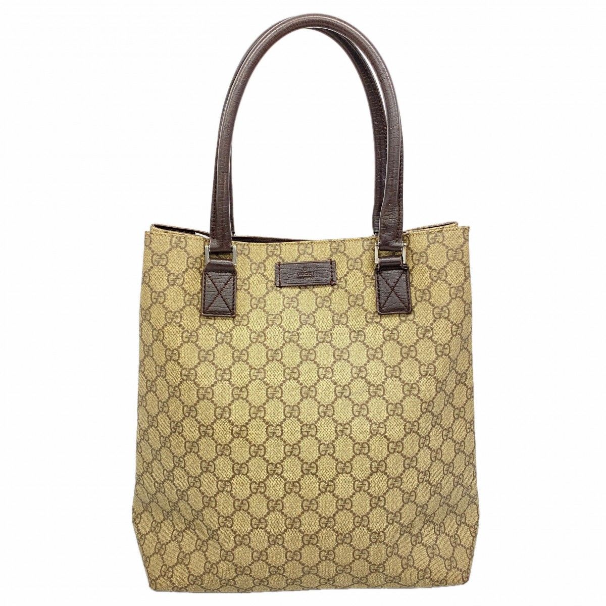 Gucci Tote GG Supreme Brown Silver