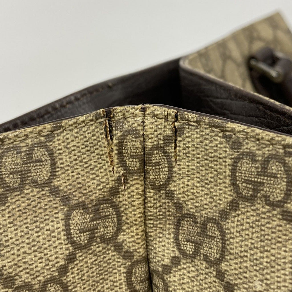Gucci Tote GG Supreme Brown Silver — view 6