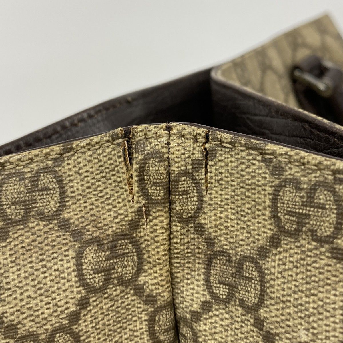 Gucci Tote GG Supreme Brown Silver — view 6