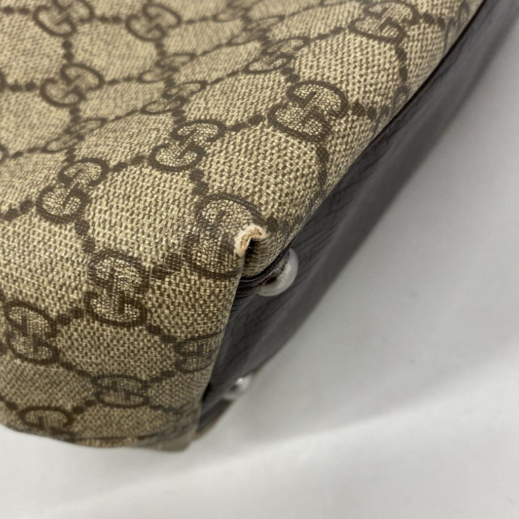 Gucci Tote GG Supreme Brown Silver — view 8