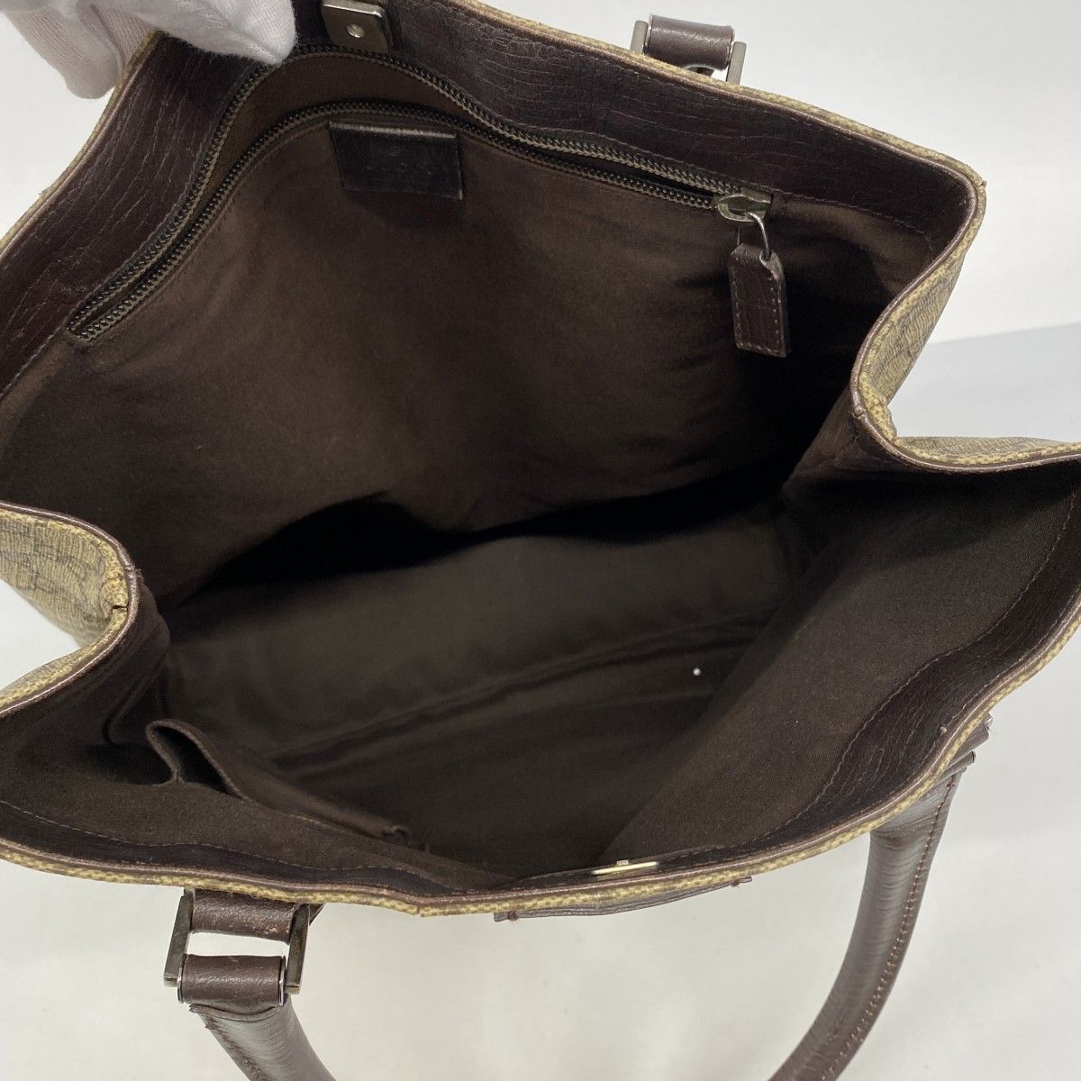 Gucci Tote GG Supreme Brown Silver — view 4