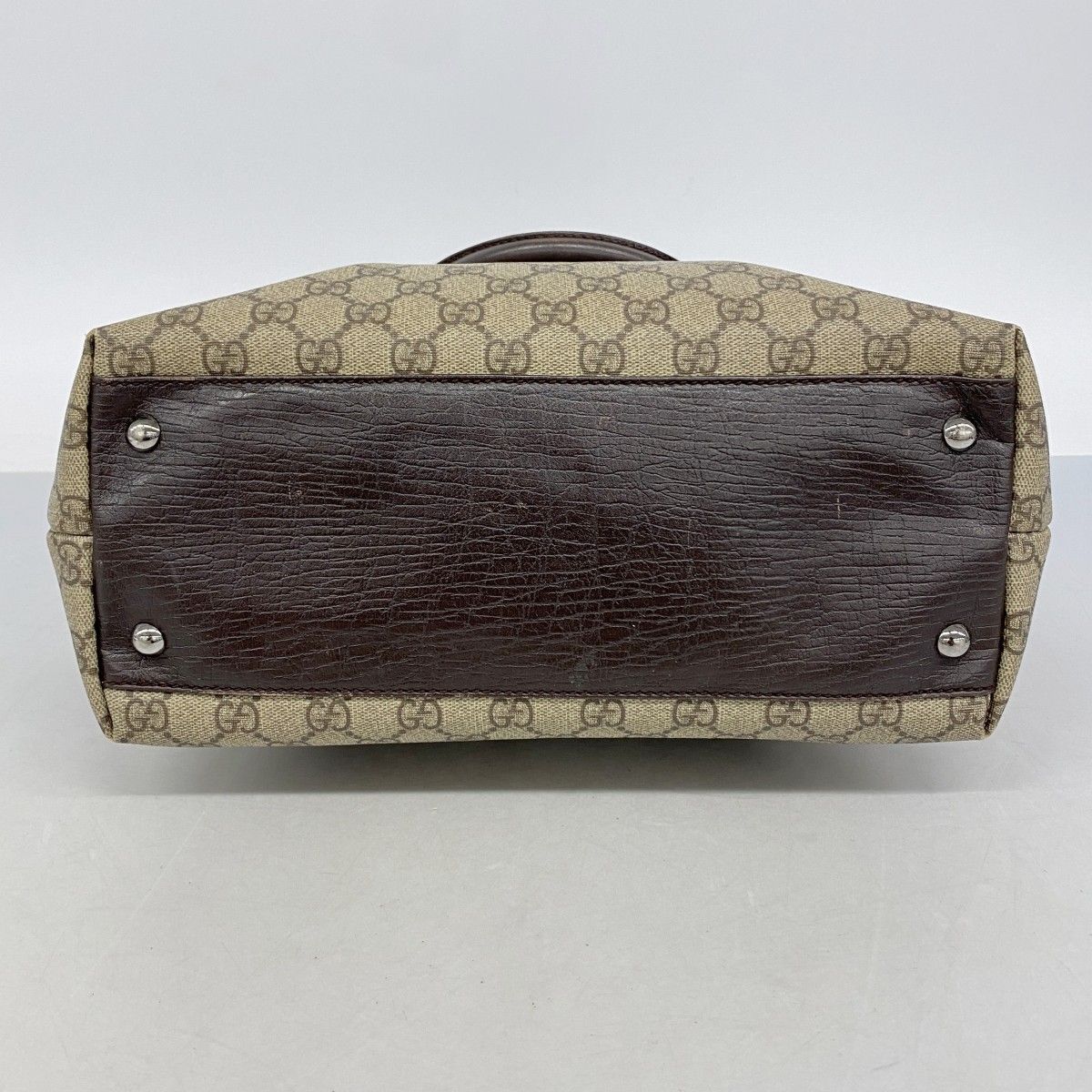 Gucci Tote GG Supreme Brown Silver — view 3