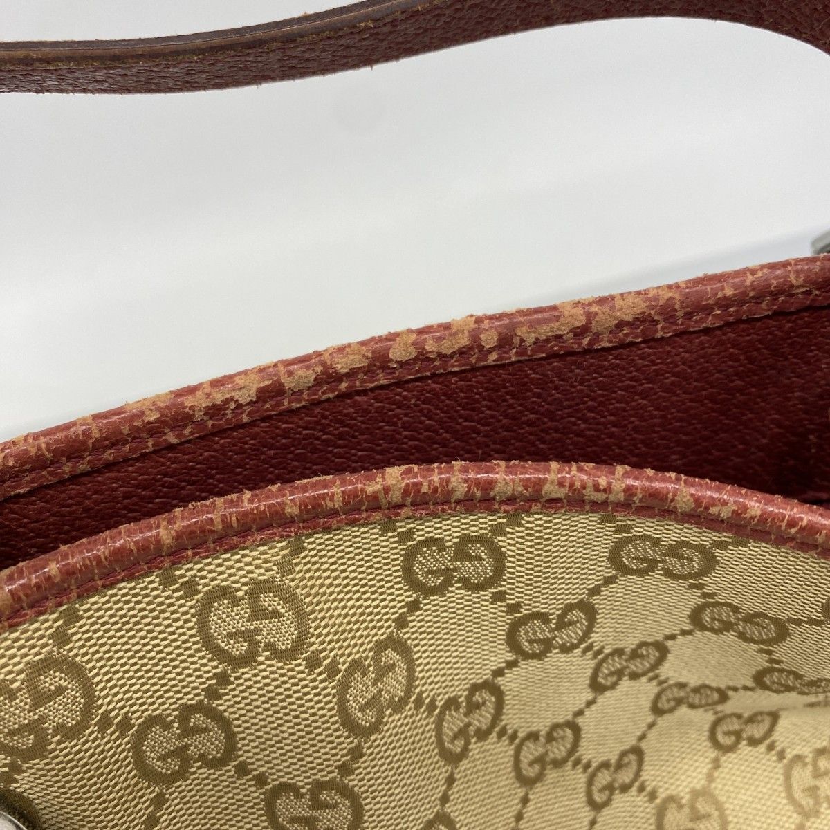 Gucci Tote GG Canvas Beige Red Silver — view 7